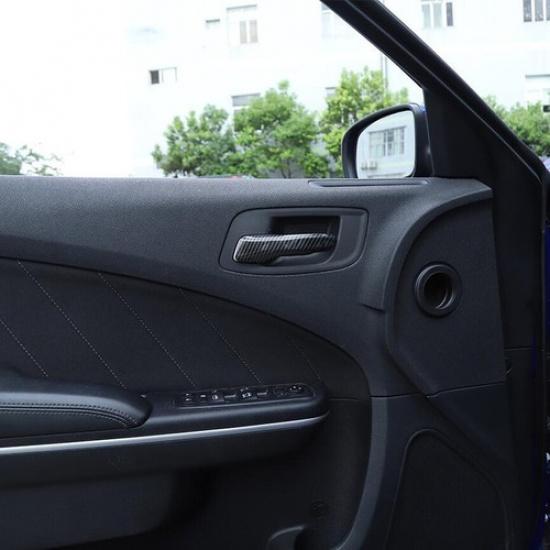 For 2011- Dodge Charger Carbon Fiber Inner Side Door Handle Cover Trim Strip