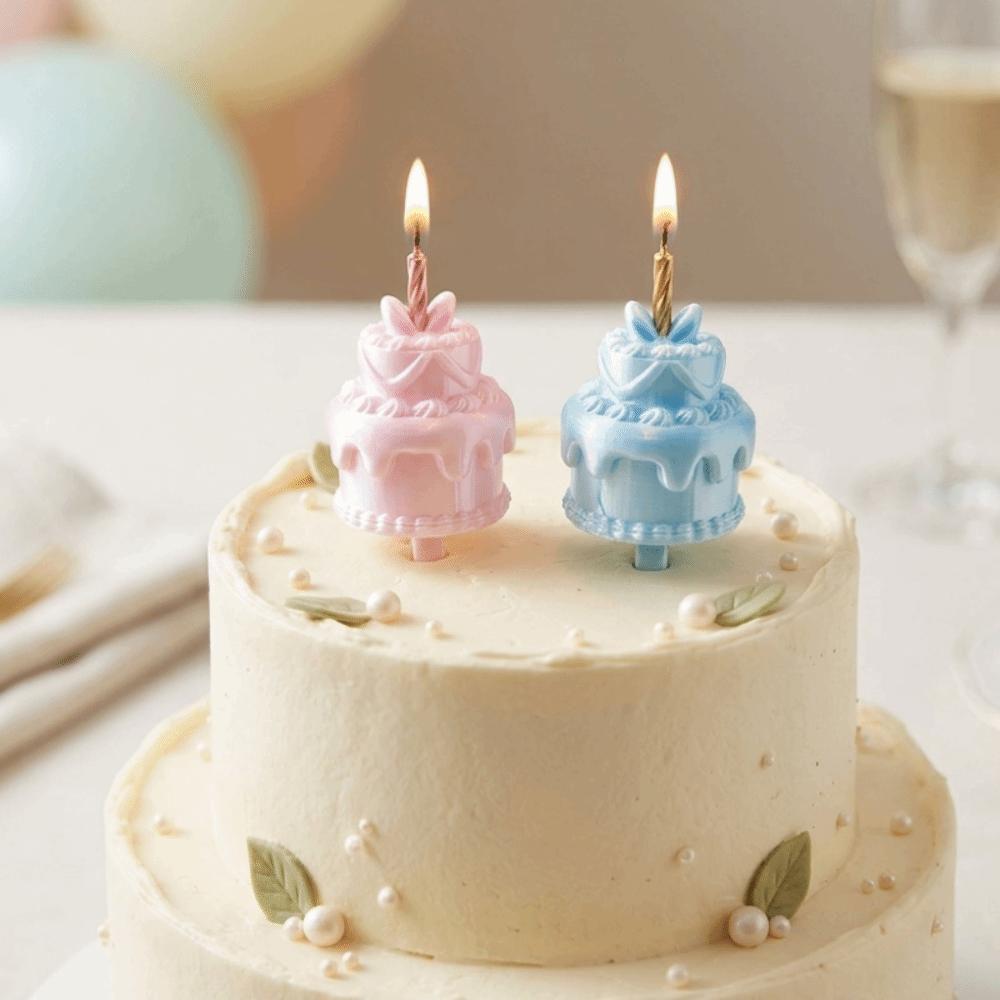 3D Simulation Cake Cake Ring Candle Holder Plastic Mini Cake Candle Ring Celebration