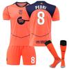 Kits de Football Personnalisés Nom Adolescents Enfants Adultes 25/26 Barça 2ème Extérieur #8 Pedri Ensemble Maillot d'Entraînement Sportif avec Chaussettes