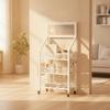 Space-Saving Rolling Cart with Hooks Freestanding Storage Sturdy