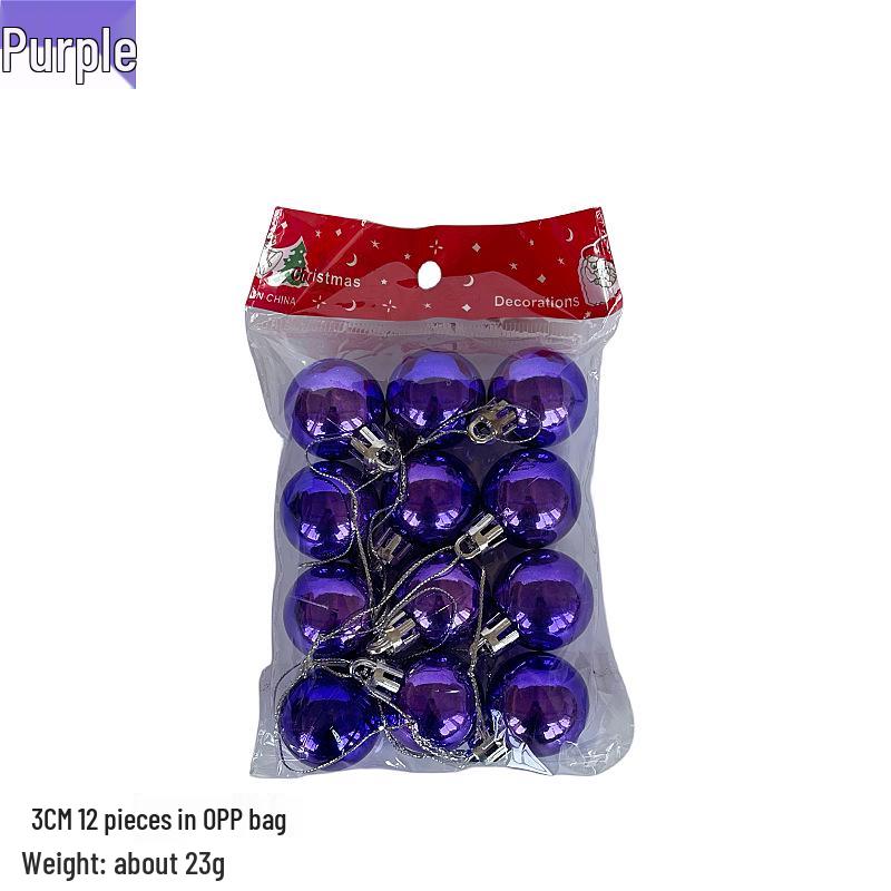 

Набор блестящих гальванизированных рождественских шаров 3 см, 12 штук, елочные украшения для праздничного декора, украшение для школы и торгового центра. 3cm