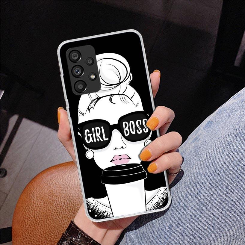 Girl Boss Female Coffee Phone Case For Samsung Galaxy A17 A16 A15 A14 A13 A57 A56 A55 A54 A53 A37 A36 A35 A34 A33 A26 A25 A24 A2