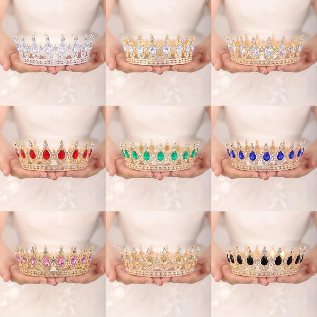 Baroque Crystal Round Tiaras And Crowns Headband For Women Party Bridal Wedding Hair Accessories Jewelry Crown Tiara Headband