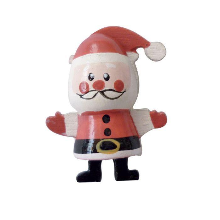 Décoration Mini Père-Noël 3D 3 cm 5 pièces