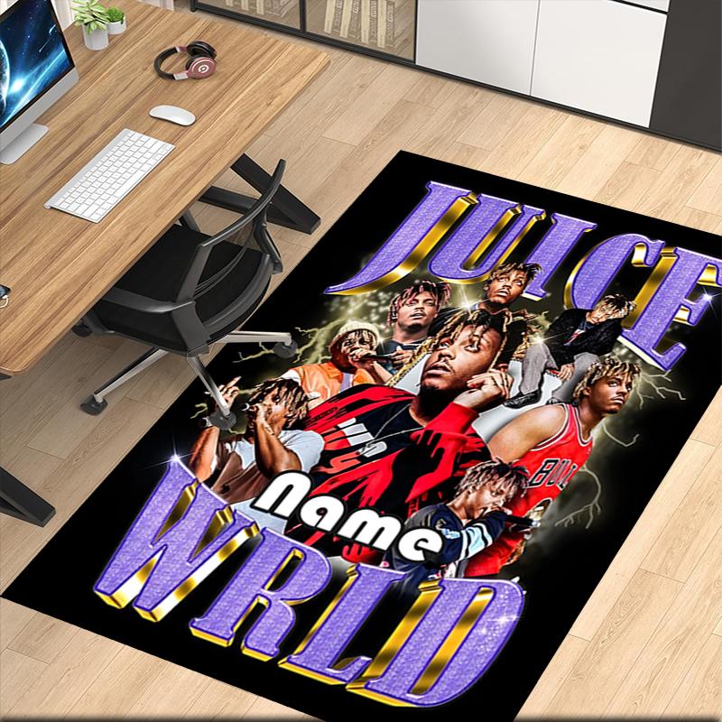 Custom Name Juice WRLD Printed Carpet, for Office Chair Living Room Bedroom Kitchen Room Decor Gifts.