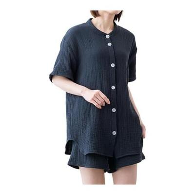 [Bon Furniture] Women's Room Wear, Summer Setup, Short Sleeve, Gauze Fabric, 100% Cotton, Shorts, Loungewear, Top and Bottom Set, Spring, Autumn,