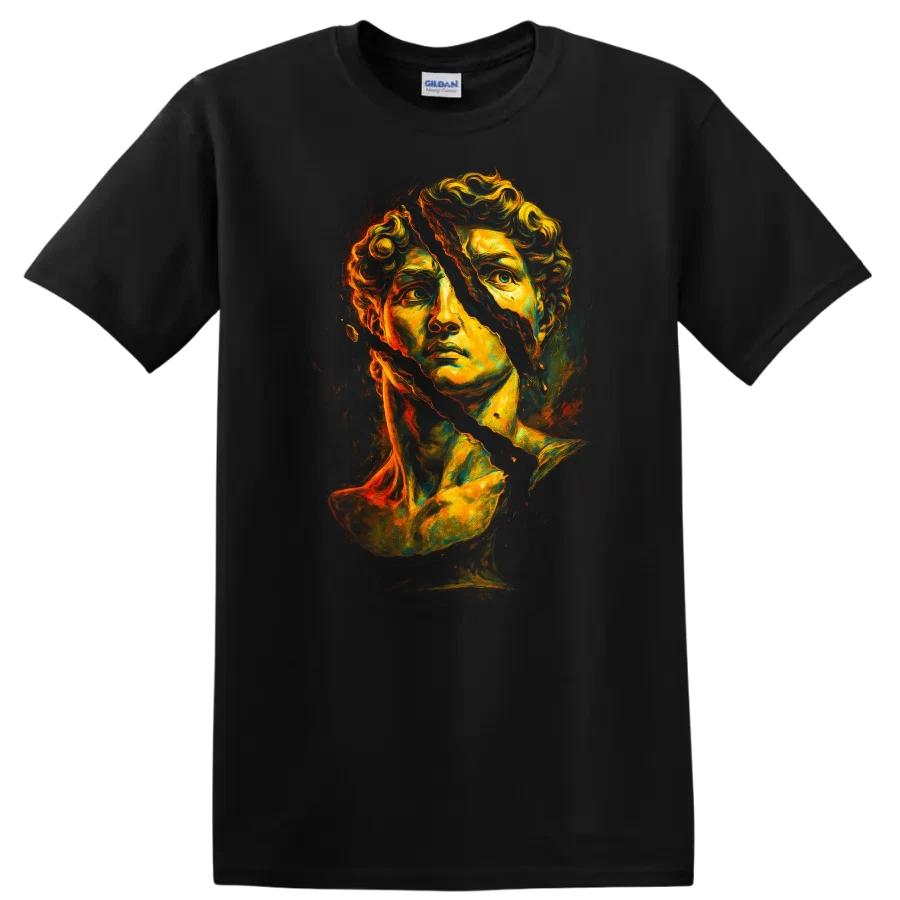 Broken Statue Graphic T Shirt Urban Streetwear Art Tee Colorful Design