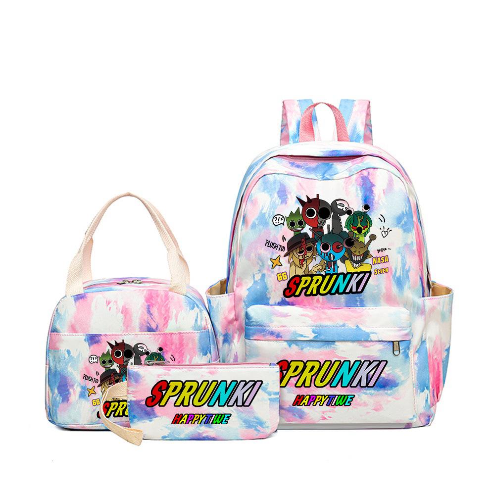 New Rhythm Box Heat Transfer Backpack Sprunki Music Game Primary and Secondary School Children's Schoolbag