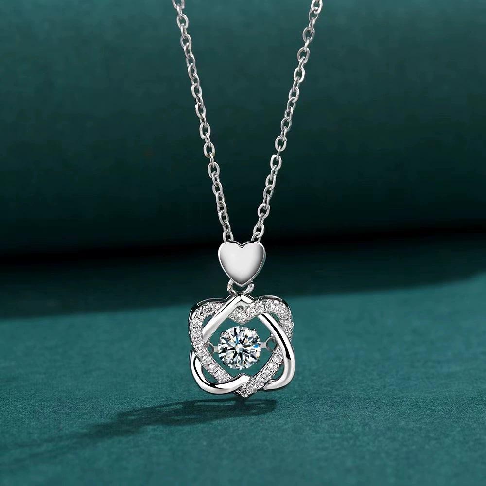 

0.5ct D Color Moissanite Woman Pendant Sier Necklace For Women Chains Party Bridal Fine Jewelry 925sterling Silver Necklace 0.5ct(5mm)&Zircom