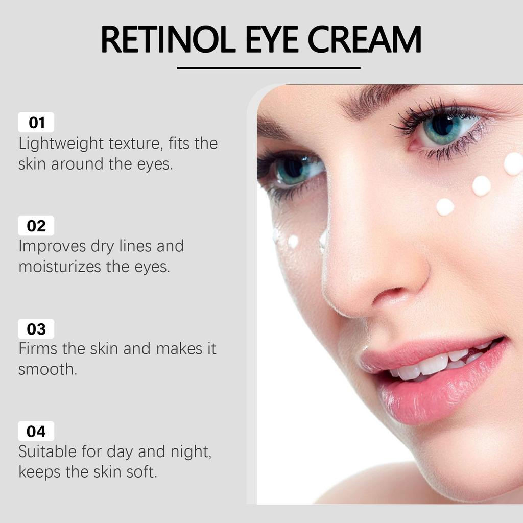 Zmarszczki Oczy Retinol Krem pod Oczy Krem z Roll-onem na Cienie pod Oczami Redukuje Drobne Linie Usuwa Worki pod Oczami 20g