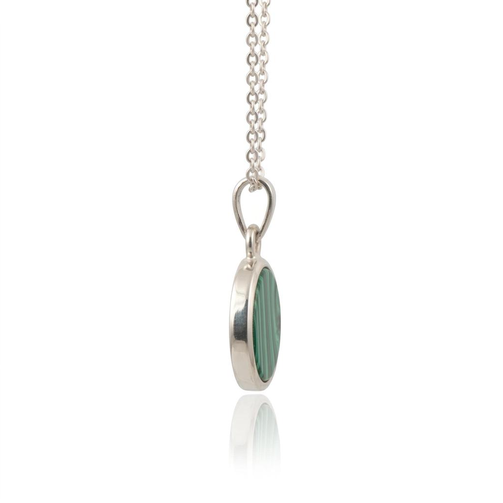Natural Malachite Pendant, Men's Pendant, 925 Sterling Silver Pendant, Gemstone Pendant, Mens Jewelry, Gift For Him