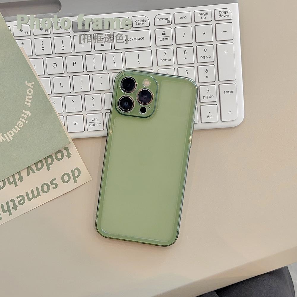 Photo Frame Solid Color Transparent Suitable for 14promax Mobile Phone Case Apple IPhone 16 Full Coverage 12 Suitable for 13 Silicone 15