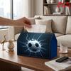 2D Flat 1pc, Tissue Box. Soccer Lightning Pattern Napkin Dispenser, Reusable, Daily Desktop Tissue Organizer, Suitable for Kitchen Living Room Bedroom