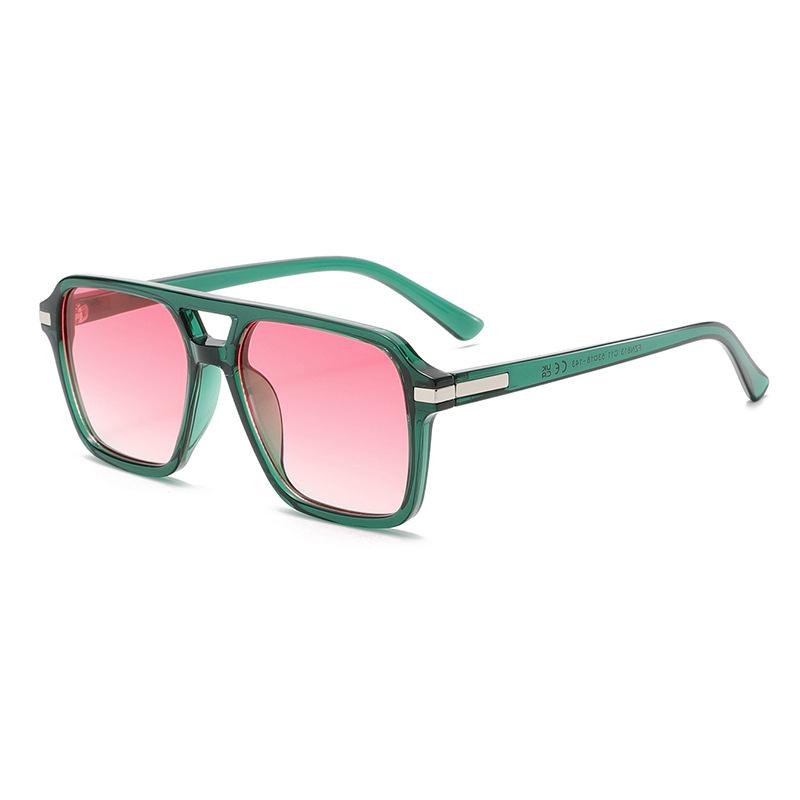 3483 Fashion Pilot Sunglasses for Men Women, Retro Stylish Double Bridge Sun Glasses, Vintage Personalized Square Shades 603382