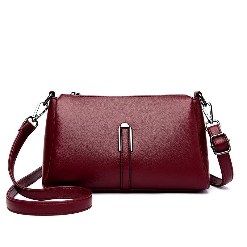 

Bag women s bag 2025 new soft leather shoulder armpit bag versatile multi-layer large-capacity middle-aged mother messenger bag бордовый