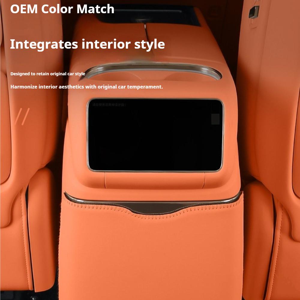 Fit For LYNK & Co 900 Specialized Rear Refrigerator Panel Anti Kick Pad Leather Sticker Protective Cover Interior Decoration