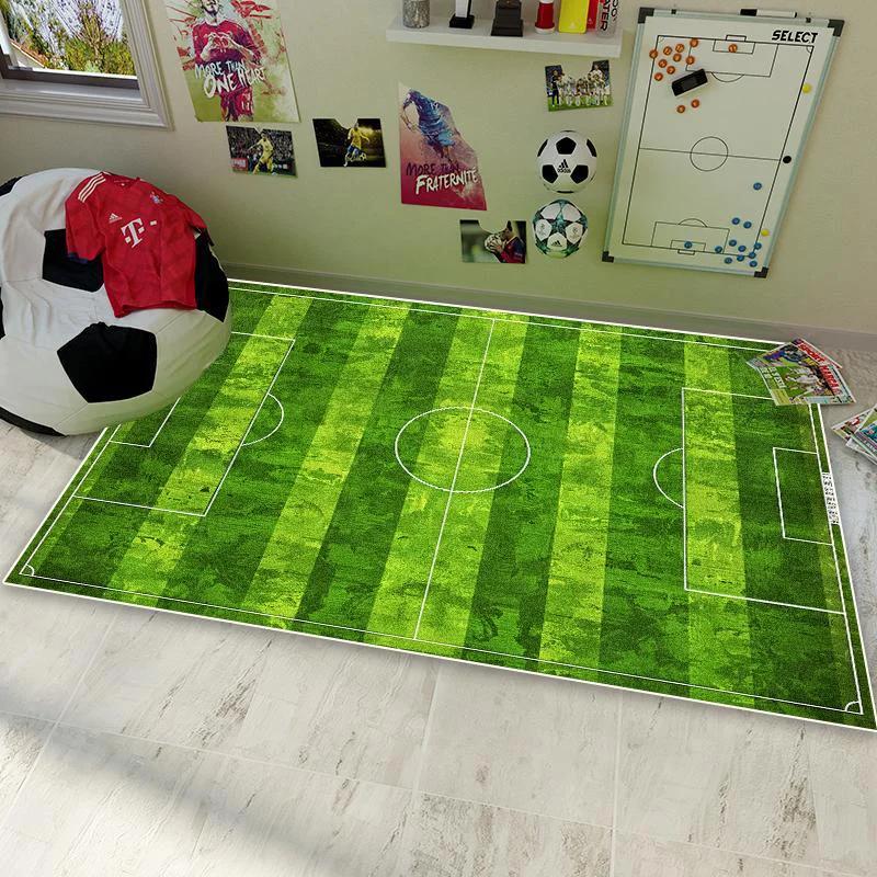 Soccer Football Field Carpet for Living Room Bedroom Home Green Floor Mat Non-slip Decoration for Sofa Children Soft Rug Gifts