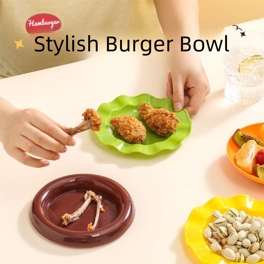Creative Cartoon Burger Seasoning Dish Set 7/5-Layer Candy Dessert Plate Spit Bone Dish  Kitchen