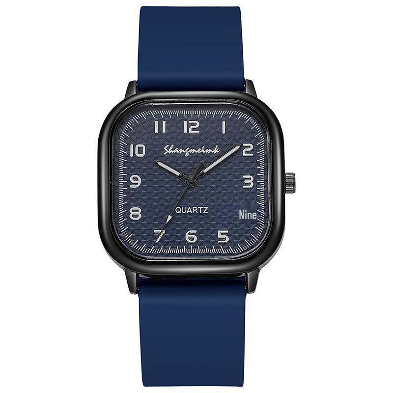 Ρετρό Κινέζικο Στυλ Γυναικείο Ρολόι Χαλαζία με Τετράγωνη Κάσα από Κράμα και Λουράκι Σιλικόνης