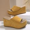Suede Wedges Sandals Women's Platform Outdoor Plus Size 35-43 Thick Sole Summer Slippers Ladies Casual Slides Zapatos De Mujer