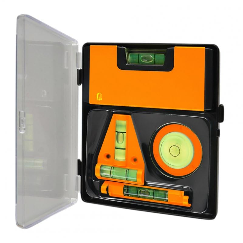 Magnetic Spirit Level Set Square T-type Circular Hanging Line Small Mini Portable Level Ruler Measuring Tool (Gray) оранжевый