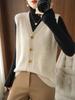 Spring Autumn Women's Sleeveless Cardigan Sweater – Knitted Vest Waistcoat for Inner or Outer Wear