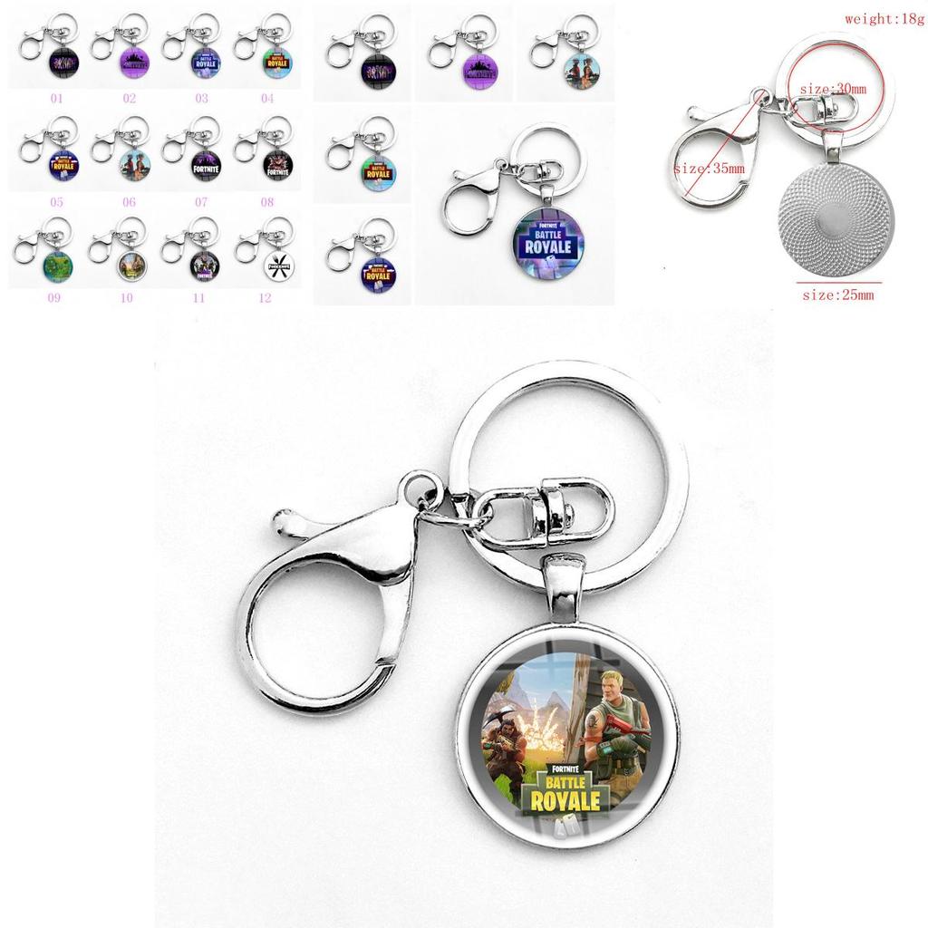 Cabochon Printing Laser Keychain Stainless Steel Key Holder Ring Key