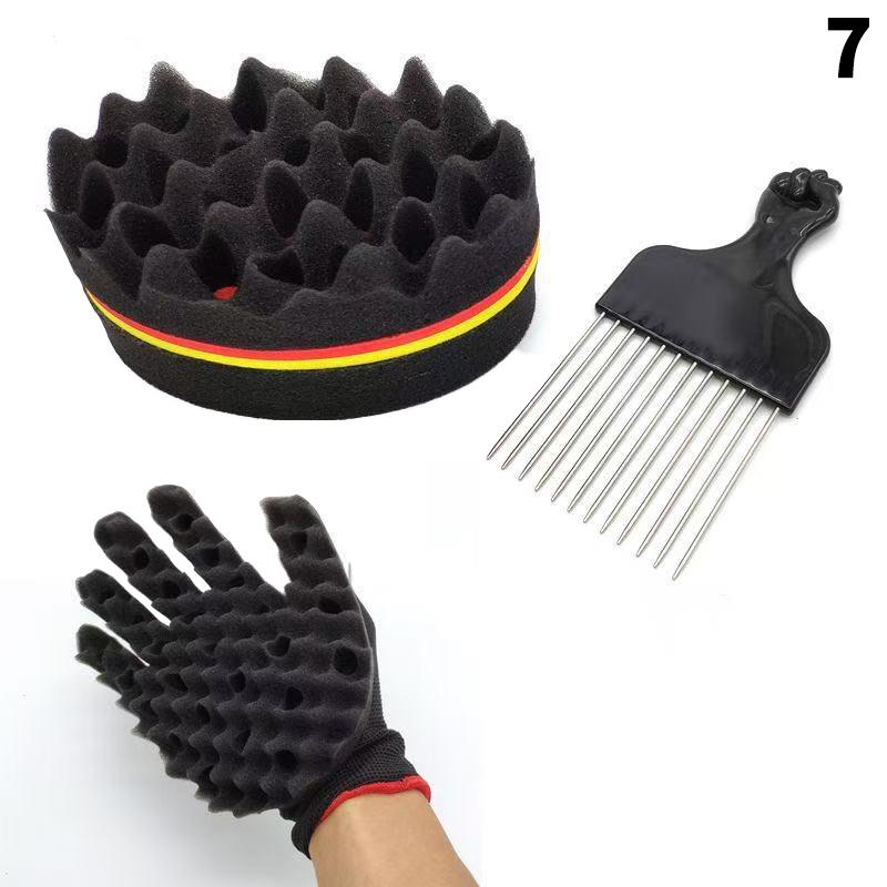 Friseursalon Herren Haarflechter Twist Schwamm Handschuhe Afrikanisches Haar Styling Gabel Kamm Haar Locken Schaumstoff Für Salon Friseurbedarf