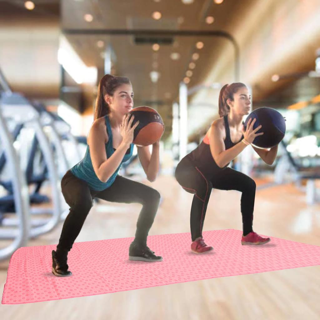 Towel Soft Microfiber Slip Resistant Sweat Absorbent   Mat Towel for Pilates Exercise Classes