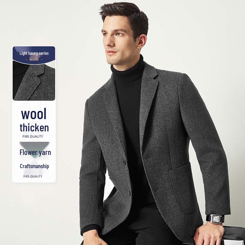 Shanshan Men s Wool Blend Business Casual Suit Jacket XXL