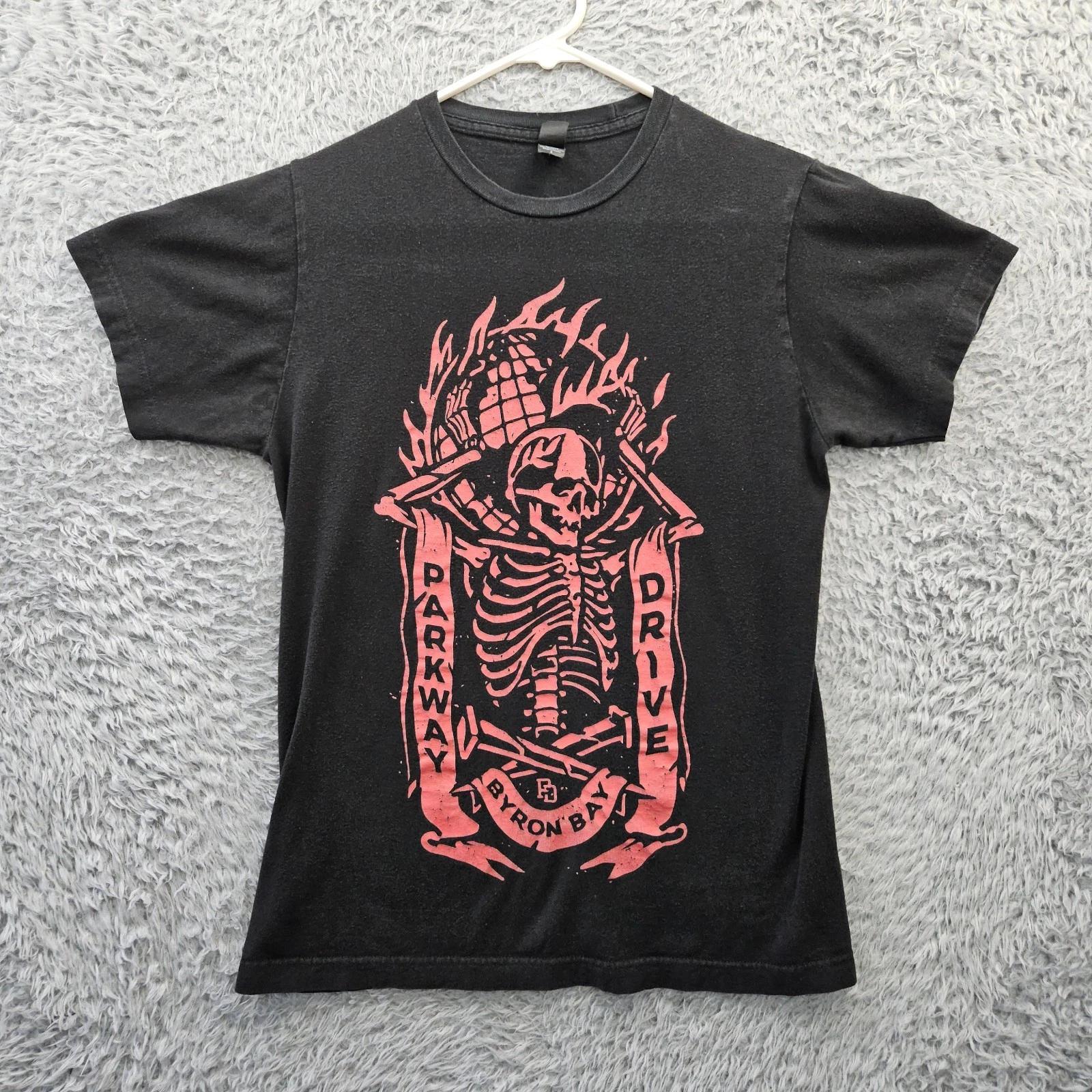 Vintage Parkway Drive 100% Cotton T-shirt Mens Tees Top Small 2004 Tultex Byron Bay Silk Screened Print S