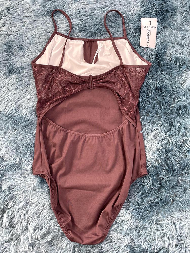 Adult Lace Strappy Leotard for Ballet, Dance, Yoga & Aerial Practice