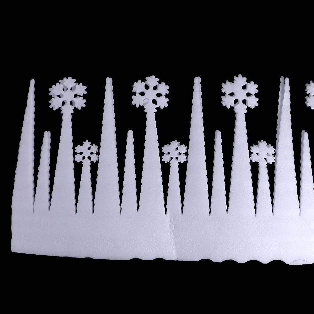 2pcs/bag Home Decor Festival Ice Strip White Snowflake Christmas Party Decoration Window Ornament