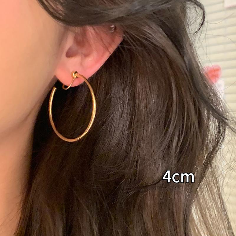 Large Hoop Earrings Without Ear Holes, Mosquito-scented Candle Holder, Ear Clips, Large Circle Shape, Round Face Jewelry