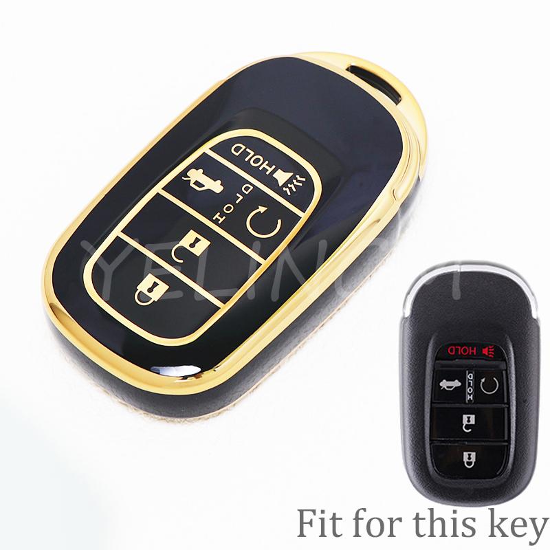 5 Buttons Auto Soft Tpu Car Key Case Cover For Honda Civic Accord Hr-V Cr-V Crv   Shell Fob Holder Car Accessories
