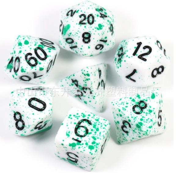 Temperature Sensitive Blood Spot Red & Colorful Earth Role-Playing Dice Set