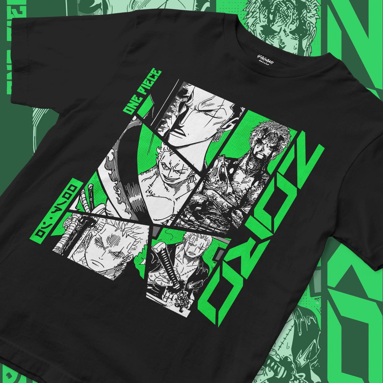Green Anime Swordsman Streetwear | Unisex Jersey Short Sleeve Tee M