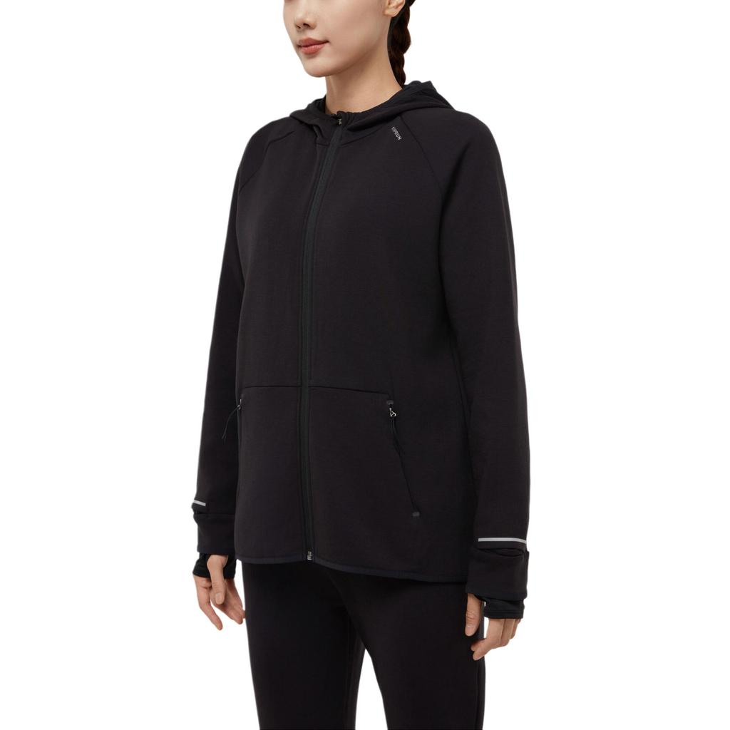 DECATHLON KIPRUN 500 Warm, Comfortable Soft Short Jacket Women's Smoky Black