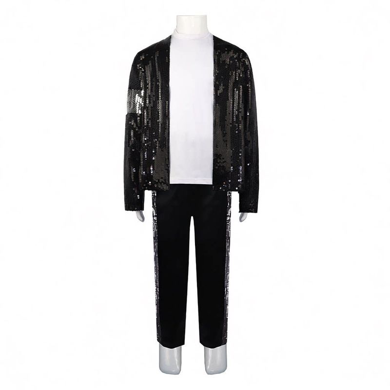 Michael Jackson Performance Costumes, Stage Sequin Outfits for Children and Adults, Men's and Women's Mj Performance Clothing Sets