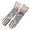 Pearl Bow Lace Wedding Gloves - Mid-Length, White Mesh, Photography Accessory