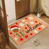 Teddy bear flannel floor mat, non-slip washable farmhouse style, suitable for indoor and outdoor use.