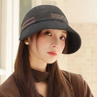 Autumn and Winter Big Head Circumference Hat Women's Casual Versatile Equestrian Hat Outdoor Travel Cap Sunshade Bucket Hat