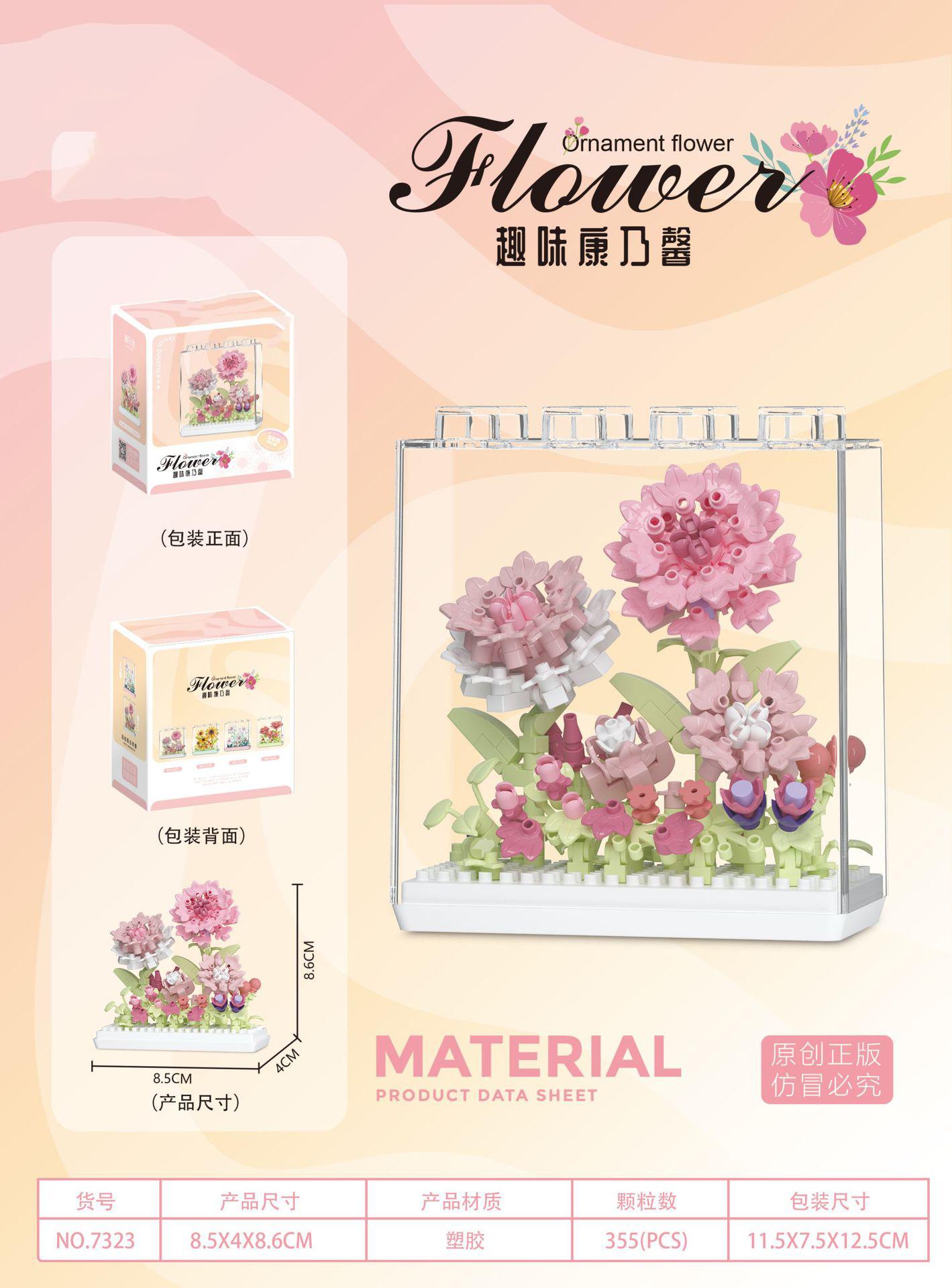 

Flowers Bouquet Constructor Building Blocks Rose Flower Model Brick Romantic DIY Home Decoration Toy for Kids Girl Birthday Gift