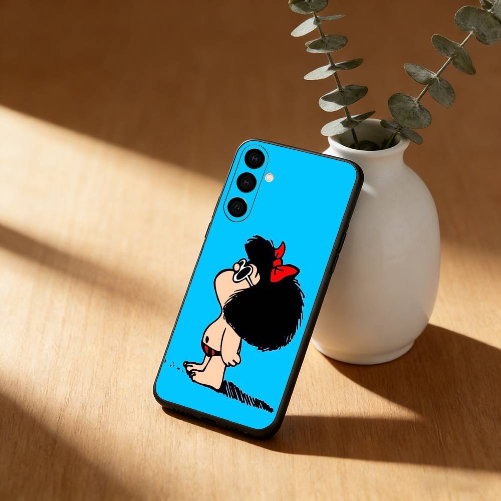 Funny Cartoon M-Mafalda Phone Case For Samsung Galaxy A20,21s,22,31,32,52,53,72,73,80,91 Soft Black Shell
