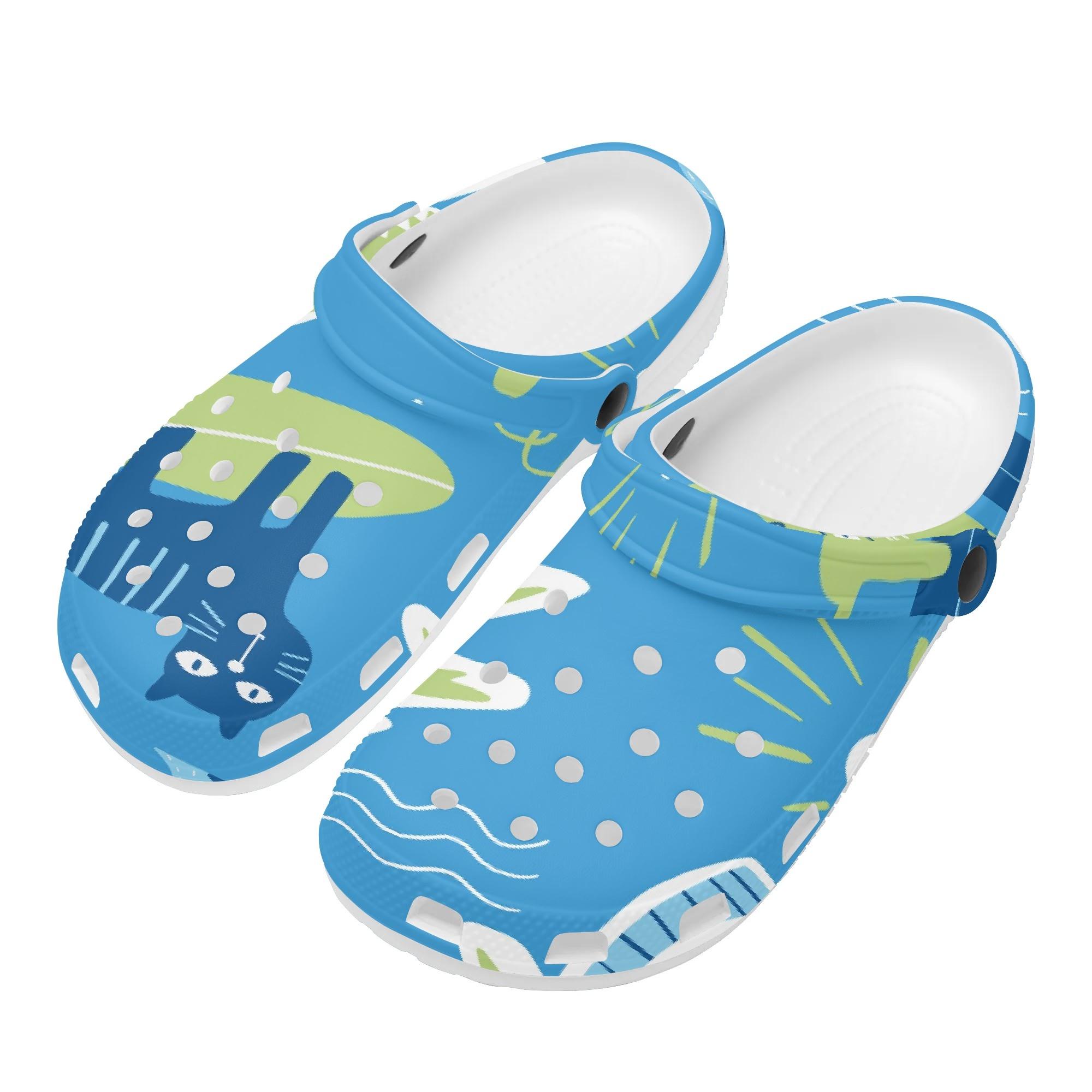 Adult Unisex Cute Printed EVA Clogs Lightweight Soft Slip On Casual Shoes Flexible Soft Sole Summer Sandals Easy Daily Wear 36 белый