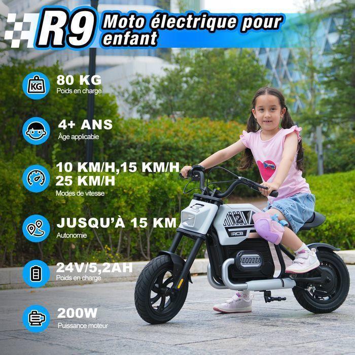 Moto Électrique Enfant - RCB - R9 - 200W - 12 Pouces - 25 km/h - Lumières Ambiantes