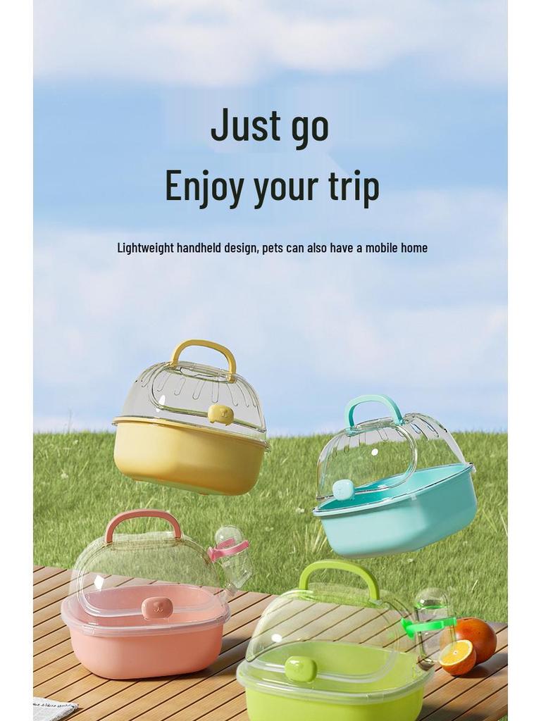 Portable Travel Hamster Cage - Bite-Resistant, Small/Large, Easy to Clean
