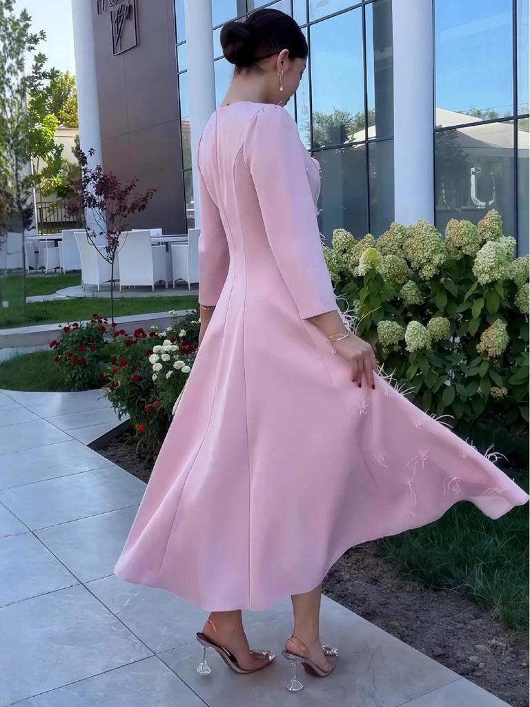 2025 Summer Pink French Fairy Slimming Long Dress