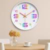 Colorful Numbers Quartz Clock 12 Inch Silent Wall Clock Children Clock  Home Office Decorative