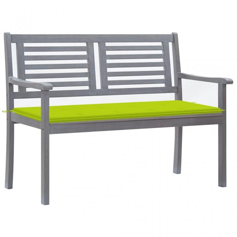 Day and Night - Day and Night 2-seater Garden Bench In Gray Eucalyptus Wood and 120 Cm Cushion